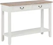 VRAXO Console Table White 110x35x80 cm Wood -16.85KG,249901