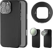 NEEWER Phone Case for 16 Pro Max, TPU/PC Protective Heavy Duty Case with 17mm Lens Mounts, 67mm Filter Adapter, Nonslip Faux Leather, Compatible with iPhone 16 Pro Max MagSafe, PA084 Black