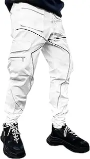 [DIOTSR] Mens Cargo Pants Techwear Hip Hop Harem Pant Jogger Sweatpants with Pockets Streetwear Punk Jogging