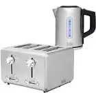 Black & Decker Kettle & 4 Slice Toaster Kitchen Combo Set Stainless Steel Kit
