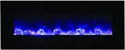 Remii Wall Mount/Flush Mount Electric Fireplace with a Black Glass Surround and Log Set, 122 cm Size