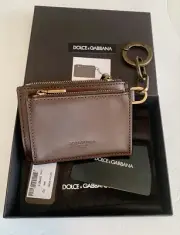 NWB! Dolce Gabbana Coin/key wallet Brown Leather Made In Italy Org $380