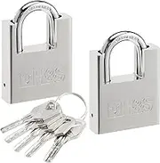 H&S 5 Keys 60mm Heavy Duty Padlock with Keys - Warehouse Container Garage Shutter Gate Chain Shed Lock - Locker Padlocks Outdoor Heavy Duty with Keys - Pad Locks - Set of 2