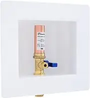 SharkBite 1/2 Inch x 1/4 Inch Compression Ice Maker Outlet Box and Water Hammer Arrestor, Push to Connect Brass Plumbing Fittings, PEX Pipe, CPVC, PE-RT, 25033