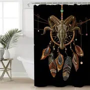 Goat Skull Dream Catcher Shower Curtain