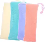 BIUDECO 4Pcs Portable Soap Exfoliating Pouches for Handmade Soap Cleansers Quick Draining Foaming for Face Washing Bath Use Color
