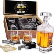 Whiskey Decanter Gift Set by – Artisan Crafted Liquor Bourbon Decanter Set