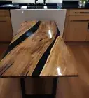 Black Epoxy Resin Table | Live Edge Wood Resin Table | Coffee & Dining Table Top