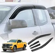 X-CAR Weathershields for Ford Next-Gen Ranger Extra Super Cab 2022-2025 Car Weather Shields Wind Deflectors Window Sun Visor 4-Piece Set