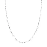 3.1mm Diamond Cut Paperclip Long Link Chain Necklace 14K Real White Gold