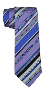 Emilio Pucci Multicolored Artsy Striped Printed Tie