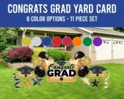 Congratulations Grad Yard Signs, Yard Flair & Accessories 11pc Yard Sign Decor