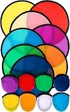 24 Pieces Foldable Flying Disc Fans Set Beach Flying Disc for Party Creative Christmas New Year, 8 Colors