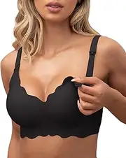 [As Fairy] Nursing Bras for Breastfeeding Wavy Seamless Comfort Maternity Bralette Wireless Pregnancy Sleep Bra with Support