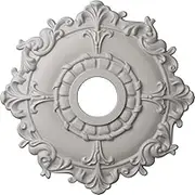 Ekena Millwork CM18RLUWF Riley Ceiling Medallion, 18" OD x 3 1/2" ID x 1 1/2" P, Ultra Pure White