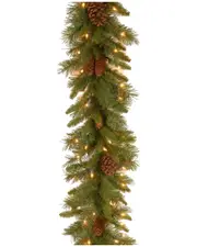 National Tree Company 9ft Pine Cone Garland with 50 Clear Lights