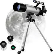 DOITOOL Telescope for Boys and Girls Beginners Refraction Scope Adjustable Tripod for Watching