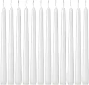 Kedtui Taper Candles 10 inch (H) Dripless, Set of 24 White Unscented and Smokeless Taper Candles Long Burning, Paraffin Wax with Cotton Wicks for Burning 8 Hours Time