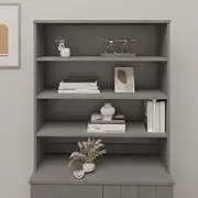 Top for Highboard HAMAR Light Grey 90x30x100cm Solid Wood Pine Dining Storage