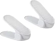 Closet Shoe Stacker | 2pcs White Adjustable Shoe Stacker | Shoe Rack Organizer | Shoe Slot Organiser |Space Saving Shoe Rack Storage Holder| Closet Household Shoe Organizers For Cabinets, Wardrobe