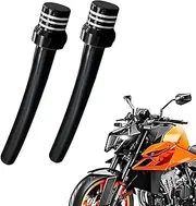 Roczential 2 Pack Breather Hose Gas Fuel Tank Cap, CNC One Way Tank Valve Vent Tube with Aluminum Breather Valve, Universal for ATV Quad CRF YZF RMZ KLX DRZ Pit Dirt Bike Motorcycle (Black)