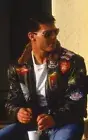 TOP GUN Men's Jet Fighter Bomber Navy Air Force Pilot Synthetic Leather Jacket