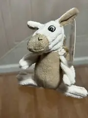 Petlou 6inch Natural Donkey Squeaky Crinkle Plush Dog Toy 6”