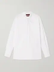 [Gucci] Gucci - Tie-neck Cotton-poplin Shirt - White - IT42 IT 42 White