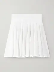 [Alaïa] Alaïa - Pleated Jersey Mini Skirt - White - FR 42 FR 42 White