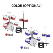 Kids Drum Set Jazz Drum Kit W/ Stool 7 Drums Starter Percussion Instrument G2I5