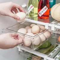 在飛比找樂天市場購物網優惠-冰箱收納盒抽屜式掛籃可懸掛冷凍保鮮盒雞蛋收納盒分格廚房用架