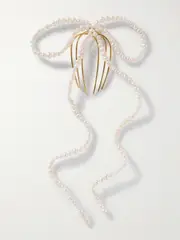 [Completedworks] Completedworks - Gold-plated Pearl Hair Comb - White - One size One size White