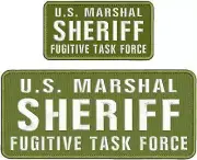 U.S. MARSHAL SHERIFFUGITIVE TASK FORCE Embroidery Patch 4.75x11&3x6 hook on back