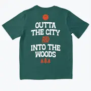 OUTTA THE CITY INTO THE WOODS Woody's Goods T-SHIRT