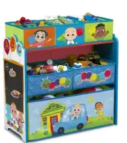 CoComelon Toy Storage Organizer - 6 Bins - Reusable Stickers - Easy Assembly