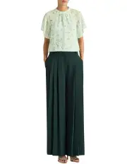 [David Lawrence] Bart Wide Leg Pant in Peacock