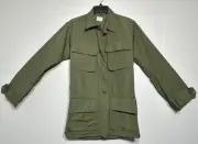 1970 Vietnam War Slant Pocket Field Jacket Rip Stop Poplin Coat OG-107 X-Small