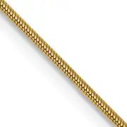 14K Yellow Gold 30 Inch .9mm Round Snake With Lobster Clasp Chain
