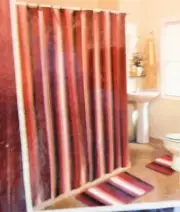 15 Pc Emily Design Shower Bath Set. Bath Mat, Contour Mat, Shower Curtain NEW