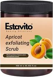 ESTAVITO Apricot Scrub 1000gms for Instant Tan Removal and Dead skin removal | For face and body exfoliation |