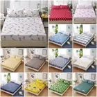 Elegant Floral Print Fitted Sheet Bed Cover Without Pillowcase For Single Double