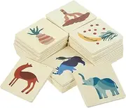 MOLUCKFU Animal Recognition Card Game Preschool Wooden Board Games Boys and Girls Learning Toy Enhance Logic Safe Educational Material