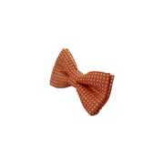 Boys Orange Bow Tie With White Polka Dots