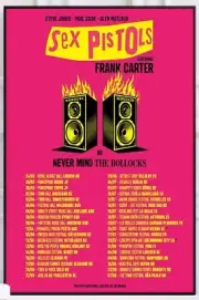 Poster!! Sex Pistols Do Never Mind The Bollocks Tour 2025 Dates List Featuring F