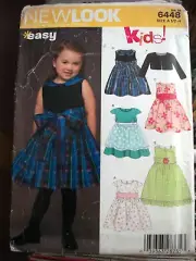 Girl Child New Look 6448 Pattern EASY UNCUT Dress Jacket Apron Size 1/2-1-2-3-4