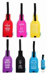 Single Bottle Wine Carry Carrying Bag Tote Neoprene Sttuby Holder Carrier BYO