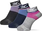 [Mizuno] 441333 Women's Socks, 3-Pair Set, Ankle Length, Support, Fit Design, Sports, Running, Assorted