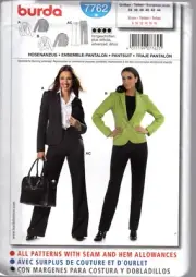 Burda Pattern 7762 Ladies Jacket and Pants Sizes 8 - 18