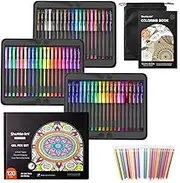 Shuttle Art Gel Pens, 120 Pack Gel Pen Set Packed in Metal Case, 60 Unique Colours with 60 Refills for Adults Colouring Books Drawing Doodling Crafts Scrapbooking Journaling