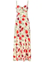 Diane Von Furstenberg Etta Floral-print Rayon Maxi Dress - White And Red - 8 (UK12 / M) 8 (UK12 / M)